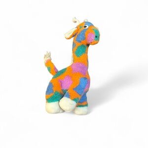 Vintage 13” Kids Gifts Colorful Giraffe With Chimes RARE plush Stuffed Animal